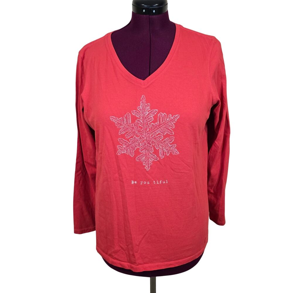 Women's Life is Good Long Sleeve Snowflake Be You Tiful Tee | Size Large